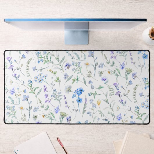 Fleur sauvage aquarelle bleu violet