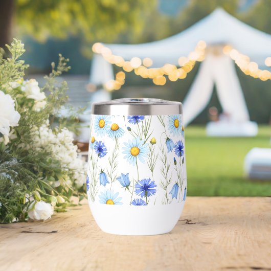 Fleur sauvage aquarelle bleue (Mariage (pivoté))