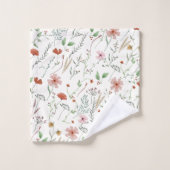 Fleur sauvage aquarelle boho vintage motif floral (Gant de toilette)