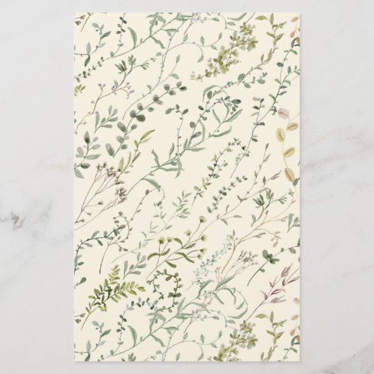 Fleur sauvage Aquarelle été automne menu (Dos)