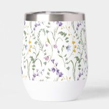 Fleur sauvage aquarelle jaune violet