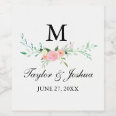 Fleur sauvage Aquarelle Mariage Vin Étiquette (Étiquettes simples)