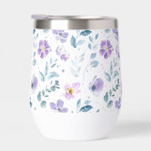 Fleur sauvage aquarelle verte violette (Droite)