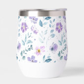 Fleur sauvage aquarelle verte violette (Gauche)