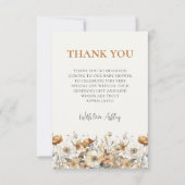 Fleur sauvage Automne Carte de remerciements Baby  (Devant)