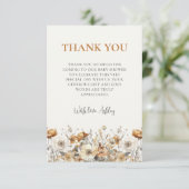 Fleur sauvage Automne Carte de remerciements Baby  (Debout devant)