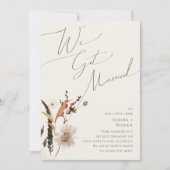 Fleur sauvage automne | Faire-part Elopement Beige (Devant)