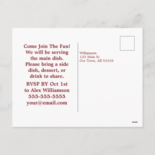 Fleur sauvage Automne Rejoignez La Carte Postale R (Dos)