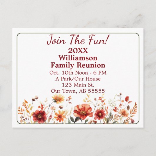 Fleur sauvage Automne Rejoignez La Carte Postale R (Devant)