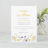 Fleur sauvage Baby en fleur baby shower Invitation (Debout devant)