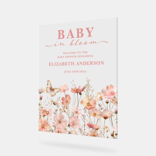 Fleur sauvage Baby in Bloom Baby shower Affiche de (Angle)