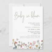 Fleur sauvage Baby in Bloom Baby shower Invitation (Devant)