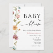 Fleur sauvage Baby in Bloom Baby shower Invitation (Devant)