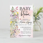 Fleur sauvage Baby in Bloom Baby shower Invitation (Debout devant)
