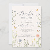 Fleur sauvage Baby in Bloom Baby shower Invitation (Devant)