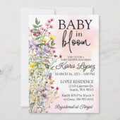 Fleur sauvage Baby in Bloom Baby shower Invitation (Devant)