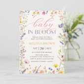 Fleur sauvage Baby in Bloom Baby shower Invitation (Debout devant)
