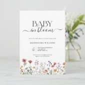 Fleur sauvage Baby in Bloom Baby shower Invitation (Debout devant)