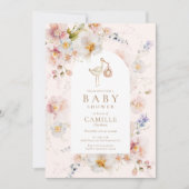 Fleur sauvage Baby in Bloom Baby shower Invitation (Devant)