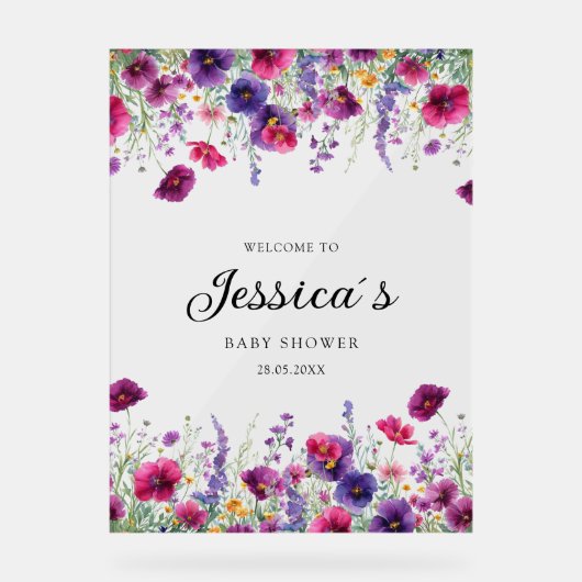 Fleur sauvage, Baby shower à fleurs violettes (Recto)