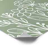 Fleur sauvage Baby shower Affiche de bienvenue Sag (Coin)