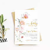 Fleur sauvage Baby shower doux Invitation