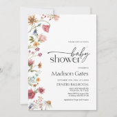 Fleur sauvage baby shower Invitation (Devant)