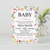 Fleur sauvage Baby shower Invitation bébé en fleur (Debout devant)