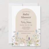 Fleur sauvage Baby shower Invitation fille (Devant)