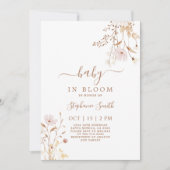 Fleur sauvage Baby shower Invitation fille (Devant)