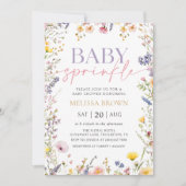 Fleur sauvage Baby Sprinkle Baby shower Invitation (Devant)