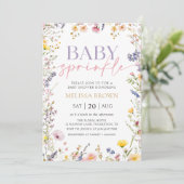 Fleur sauvage Baby Sprinkle Baby shower Invitation (Debout devant)