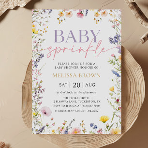 Fleur sauvage Baby Sprinkle Baby shower Invitation