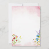 Fleur sauvage Baby Tea Party Douche Invitation (Dos)