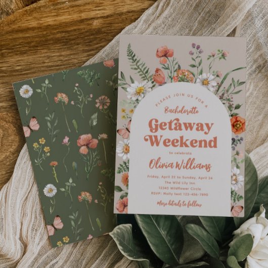 Fleur sauvage Bachelorette Weekend Invitation