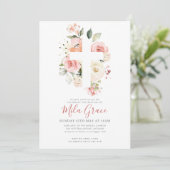 Fleur sauvage Baptême Invitation fille (Debout devant)