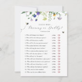 Fleur sauvage Bee Devine Qui Baby shower Carte De (Devant)