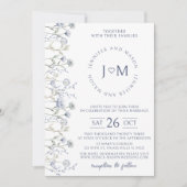 Fleur sauvage bleu fleurs minuscules faire-part de (Devant)