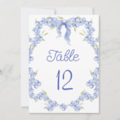 Fleur sauvage bleu Floral Numéro de table (Devant)