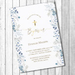 Fleur sauvage bleu | Invitation au baptême<br><div class="desc">Invitation au baptême</div>