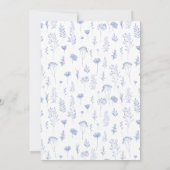 Fleur sauvage bleu marié mariage numéros de table (Dos)