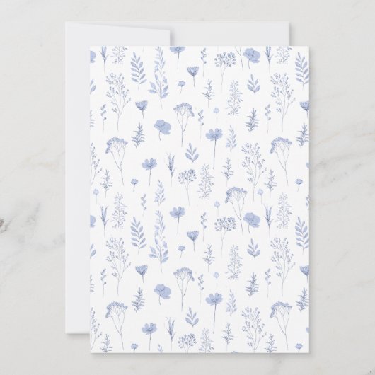 Fleur sauvage bleu marié mariage numéros de table (Dos)