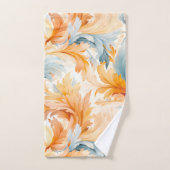 Fleur sauvage bleu orange (Serviette à main)