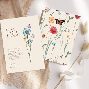 Fleur sauvage bleu simple amour et Merci Mariage
