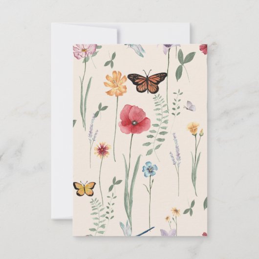 Fleur sauvage bleu simple amour et Merci Mariage (Dos)