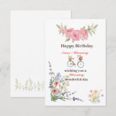 Fleur sauvage Blooming Merveilleux Bonne Carte d'A (Devant / Derrière)