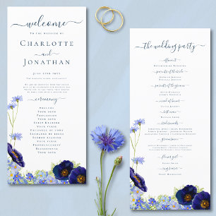 Fleur sauvage Blue Boho Programme de mariage