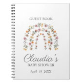 Fleur sauvage Boho Baby shower arc-en-ciel Carnet  (Devant)