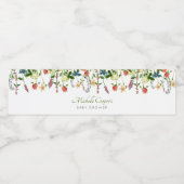 Fleur sauvage Boho Baby shower Étiquette bouteille (Étiquettes simples)