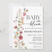 Fleur sauvage Boho Baby shower Invitation (Devant)